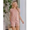 image:imageEkouaer Womens Maternity Nursing Pajamas Set Breastfeeding Sleepwear Double Layer Short Sleeve Top amp Shorts Nursing PjsApink