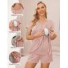 image:imageEkouaer Womens Maternity Nursing Pajamas Set Breastfeeding Sleepwear Double Layer Short Sleeve Top amp Shorts Nursing PjsApink