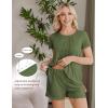 image:imageEkouaer Womens Maternity Nursing Pajamas Set Breastfeeding Sleepwear Double Layer Short Sleeve Top amp Shorts Nursing PjsArmy Green