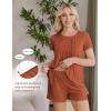 image:imageEkouaer Womens Maternity Nursing Pajamas Set Breastfeeding Sleepwear Double Layer Short Sleeve Top amp Shorts Nursing PjsCaramel