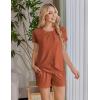image:imageEkouaer Womens Maternity Nursing Pajamas Set Breastfeeding Sleepwear Double Layer Short Sleeve Top amp Shorts Nursing PjsCaramel