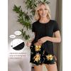 image:imageEkouaer Womens Maternity Nursing Pajamas Set Breastfeeding Sleepwear Double Layer Short Sleeve Top amp Shorts Nursing PjsFloral Black