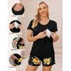 image:imageEkouaer Womens Maternity Nursing Pajamas Set Breastfeeding Sleepwear Double Layer Short Sleeve Top amp Shorts Nursing PjsFloral Black
