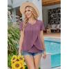 image:imageEkouaer Womens Maternity Nursing Pajamas Set Breastfeeding Sleepwear Double Layer Short Sleeve Top amp Shorts Nursing PjsFloral Purplishred
