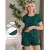 image:imageEkouaer Womens Maternity Nursing Pajamas Set Breastfeeding Sleepwear Double Layer Short Sleeve Top amp Shorts Nursing PjsGreen