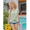 image:imageEkouaer Womens Maternity Nursing Pajamas Set Breastfeeding Sleepwear Double Layer Short Sleeve Top amp Shorts Nursing PjsLight Green