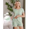 image:imageEkouaer Womens Maternity Nursing Pajamas Set Breastfeeding Sleepwear Double Layer Short Sleeve Top amp Shorts Nursing PjsLight Green
