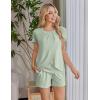 image:imageEkouaer Womens Maternity Nursing Pajamas Set Breastfeeding Sleepwear Double Layer Short Sleeve Top amp Shorts Nursing PjsLight Green