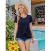 image:imageEkouaer Womens Maternity Nursing Pajamas Set Breastfeeding Sleepwear Double Layer Short Sleeve Top amp Shorts Nursing PjsNavy Blue