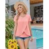 image:imageEkouaer Womens Maternity Nursing Pajamas Set Breastfeeding Sleepwear Double Layer Short Sleeve Top amp Shorts Nursing PjsOrange Pink