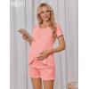 image:imageEkouaer Womens Maternity Nursing Pajamas Set Breastfeeding Sleepwear Double Layer Short Sleeve Top amp Shorts Nursing PjsOrange Pink