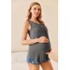 image:imageEkouaer Womens Maternity Nursing Tank Tops Sleeveless Breastfeeding Shirts Double Layer Summer Pregnancy ClothesAgrey