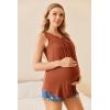 image:imageEkouaer Womens Maternity Nursing Tank Tops Sleeveless Breastfeeding Shirts Double Layer Summer Pregnancy ClothesOrange