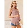 image:imageEkouaer Womens Maternity Nursing Tank Tops Sleeveless Breastfeeding Shirts Double Layer Summer Pregnancy ClothesPink