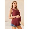 image:imageEkouaer Womens Maternity Nursing Tank Tops Sleeveless Breastfeeding Shirts Double Layer Summer Pregnancy ClothesWine Red
