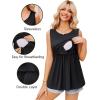 image:imageEkouaer Womens Maternity Nursing Tank Tops Sleeveless Scoop Neck Breastfeeding Shirt 3 Pack Double Layer Pregnancy ClothesBlackLight GrayPink