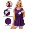 image:imageEkouaer Womens Maternity Nursing Tank Tops Sleeveless Scoop Neck Breastfeeding Shirt 3 Pack Double Layer Pregnancy ClothesDeep GreyArmy GreenPurple