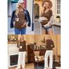 image:imageEkouaer Womens Maternity Shirts Long Sleeve 3 Packs Pregnancy VNeck Clothes Side Ruched Blouse Tops for Mama SXXLBlackBrownWhite