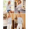 image:imageEkouaer Womens Maternity Shirts Long Sleeve 3 Packs Pregnancy VNeck Clothes Side Ruched Blouse Tops for Mama SXXLBlackDark GreyWhite Stripe