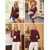 image:imageEkouaer Womens Maternity Shirts Long Sleeve 3 Packs Pregnancy VNeck Clothes Side Ruched Blouse Tops for Mama SXXLMaroonCaramelDark Grey