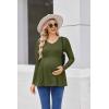 image:imageEkouaer Womens Maternity Shirts Long Sleeve Pregnancy Tops for Women V Neck Tunic Blouses ClothesArmy Green