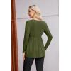 image:imageEkouaer Womens Maternity Shirts Long Sleeve Pregnancy Tops for Women V Neck Tunic Blouses ClothesArmy Green