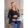 image:imageEkouaer Womens Maternity Shirts Long Sleeve Pregnancy Tops for Women V Neck Tunic Blouses ClothesBlack