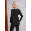 image:imageEkouaer Womens Maternity Shirts Long Sleeve Pregnancy Tops for Women V Neck Tunic Blouses ClothesBlack