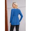 image:imageEkouaer Womens Maternity Shirts Long Sleeve Pregnancy Tops for Women V Neck Tunic Blouses ClothesBlue