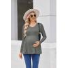 image:imageEkouaer Womens Maternity Shirts Long Sleeve Pregnancy Tops for Women V Neck Tunic Blouses ClothesDark Grey