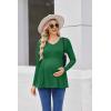 image:imageEkouaer Womens Maternity Shirts Long Sleeve Pregnancy Tops for Women V Neck Tunic Blouses ClothesGreen