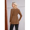 image:imageEkouaer Womens Maternity Shirts Long Sleeve Pregnancy Tops for Women V Neck Tunic Blouses ClothesLight Brown