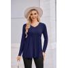 image:imageEkouaer Womens Maternity Shirts Long Sleeve Pregnancy Tops for Women V Neck Tunic Blouses ClothesNavy Blue