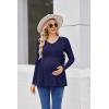 image:imageEkouaer Womens Maternity Shirts Long Sleeve Pregnancy Tops for Women V Neck Tunic Blouses ClothesNavy Blue