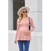 image:imageEkouaer Womens Maternity Shirts Long Sleeve Pregnancy Tops for Women V Neck Tunic Blouses ClothesPink