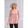 image:imageEkouaer Womens Maternity Shirts Long Sleeve Pregnancy Tops for Women V Neck Tunic Blouses ClothesPink