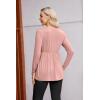 image:imageEkouaer Womens Maternity Shirts Long Sleeve Pregnancy Tops for Women V Neck Tunic Blouses ClothesPink