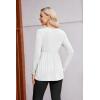 image:imageEkouaer Womens Maternity Shirts Long Sleeve Pregnancy Tops for Women V Neck Tunic Blouses ClothesWhite