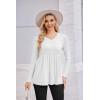 image:imageEkouaer Womens Maternity Shirts Long Sleeve Pregnancy Tops for Women V Neck Tunic Blouses ClothesWhite
