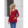 image:imageEkouaer Womens Maternity Shirts Long Sleeve Pregnancy Tops for Women V Neck Tunic Blouses ClothesWine Red