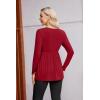 image:imageEkouaer Womens Maternity Shirts Long Sleeve Pregnancy Tops for Women V Neck Tunic Blouses ClothesWine Red