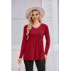 image:imageEkouaer Womens Maternity Shirts Long Sleeve Pregnancy Tops for Women V Neck Tunic Blouses ClothesWine Red