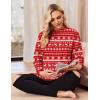 image:imageEkouaer Womens Maternity Shirts Long Sleeve Split Side Pregnancy Tee Top Tunic Blouse Casual Mama ClothesChristmas