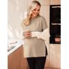 image:imageEkouaer Womens Maternity Shirts Long Sleeve Split Side Pregnancy Tee Top Tunic Blouse Casual Mama ClothesKhaki 1