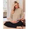 image:imageEkouaer Womens Maternity Shirts Long Sleeve Split Side Pregnancy Tee Top Tunic Blouse Casual Mama ClothesKhaki 1