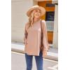 image:imageEkouaer Womens Maternity Shirts Long Sleeve Split Side Pregnancy Tee Top Tunic Blouse Casual Mama ClothesKhaki
