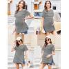 image:imageEkouaer Womens Maternity Shirts Short Sleeve Pregnancy Tops Blouses Split Side Casual Crewneck Pregnant Tunic TeeDark Grey Striped