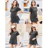 image:imageEkouaer Womens Maternity Shirts Short Sleeve Pregnancy Tops Blouses Split Side Casual Crewneck Pregnant Tunic TeeDeep Grey