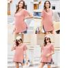 image:imageEkouaer Womens Maternity Shirts Short Sleeve Pregnancy Tops Blouses Split Side Casual Crewneck Pregnant Tunic TeePink