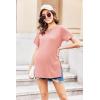 image:imageEkouaer Womens Maternity Shirts Short Sleeve Pregnancy Tops Blouses Split Side Casual Crewneck Pregnant Tunic TeePink